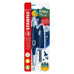 Ergonomischer Füllfederhalter für Linkshänder mit A-Spitze – STABILO EASYbirdy 3D DreamWorld, blau